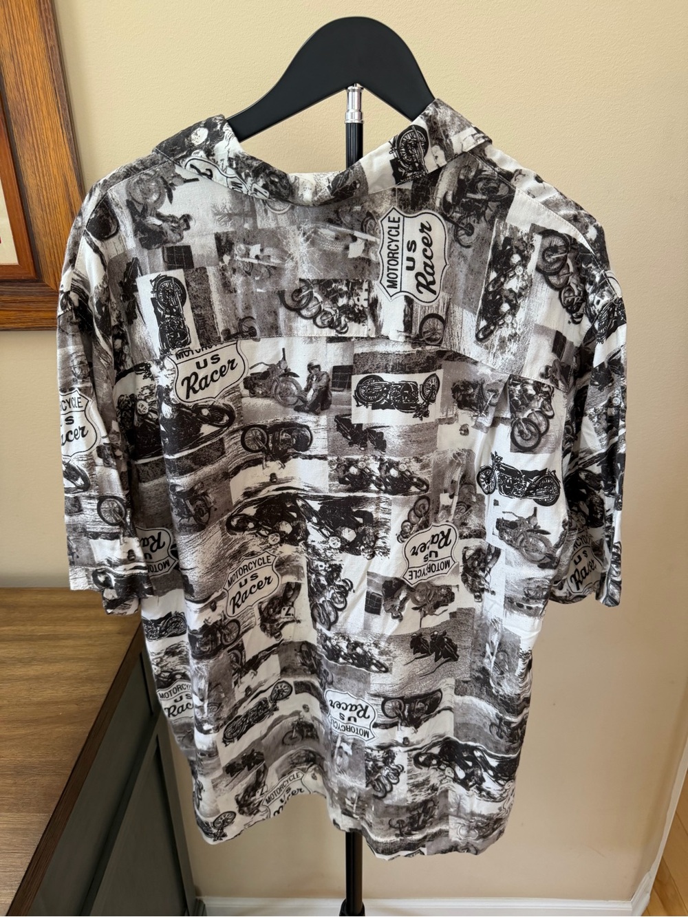 Vintage Puritan Rayon Button Up Shirt Men’s Large Motorcycle Print - Picture 5 of 6